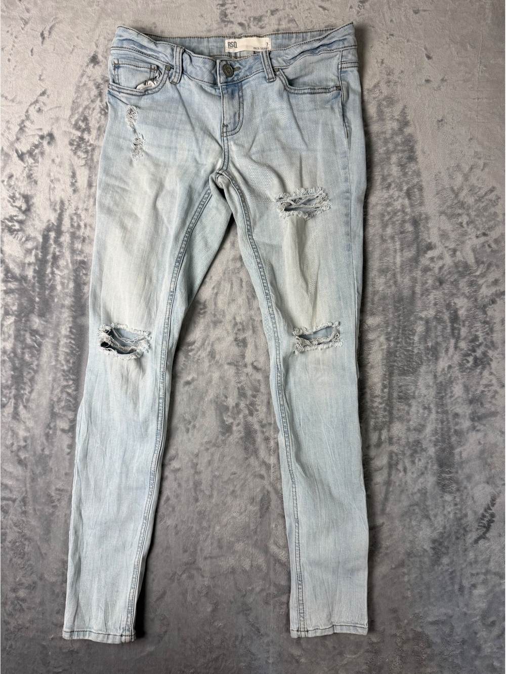 RSQ Light Wash Distressed Skinny Jeans Size 7